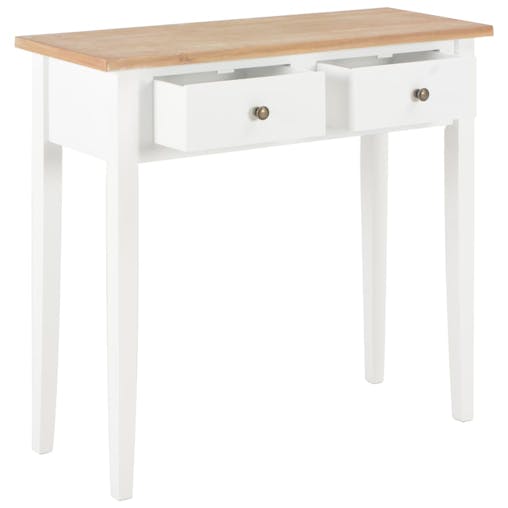 NNEVL Dressing Console Table White 79x30x74 cm Wood