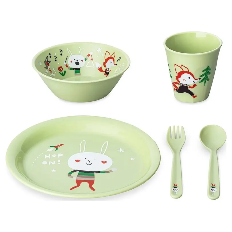 Kinder Geschirr-Set 4er-Set HOP ON AT HOME