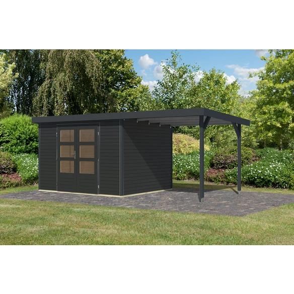 Gartenhaus »Osterby 5 C«, BxHxT: 536 x 209 x 242 cm (Außenmaße inkl. Dachüberstand), Wandstärke 19 mm