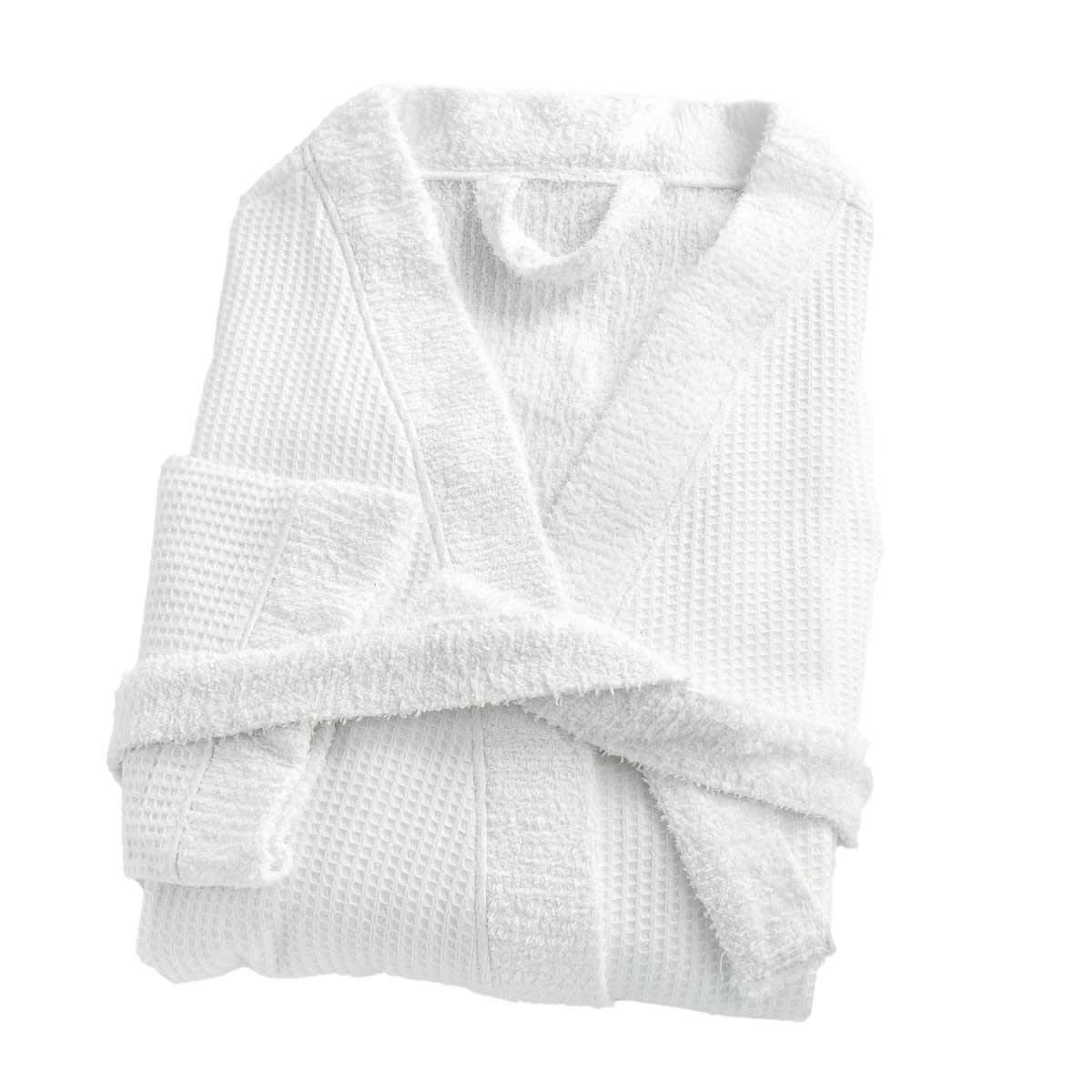 - Peignoir double face nid d'éponge en coton blanc m