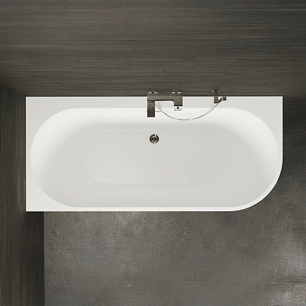 Baignoire semi-îlot murale CAPRI 160 Gauche L. 160 x l. 76 cm, by SPALINA