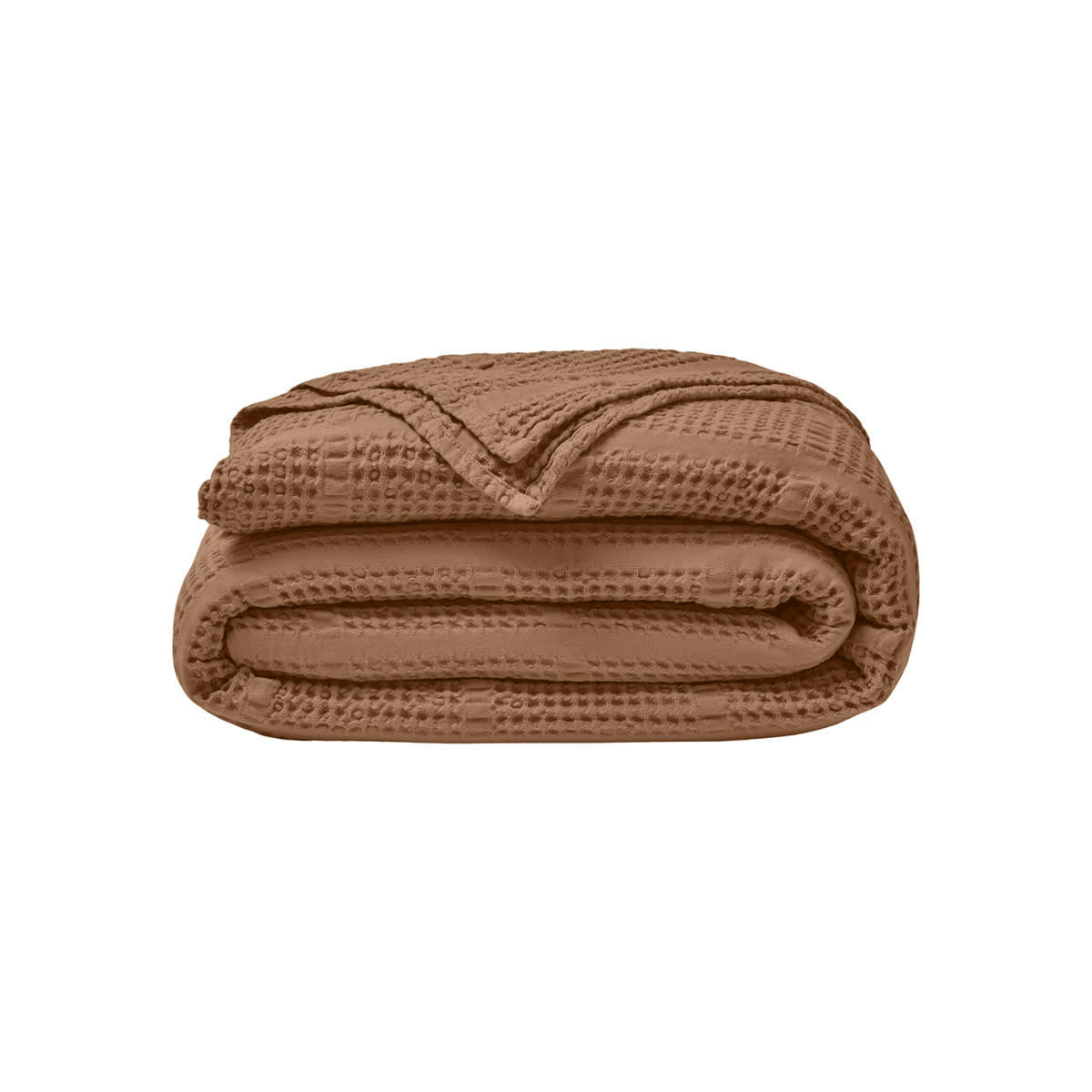 YOGI - Couvre lit en jacquard de coton marron 260x240