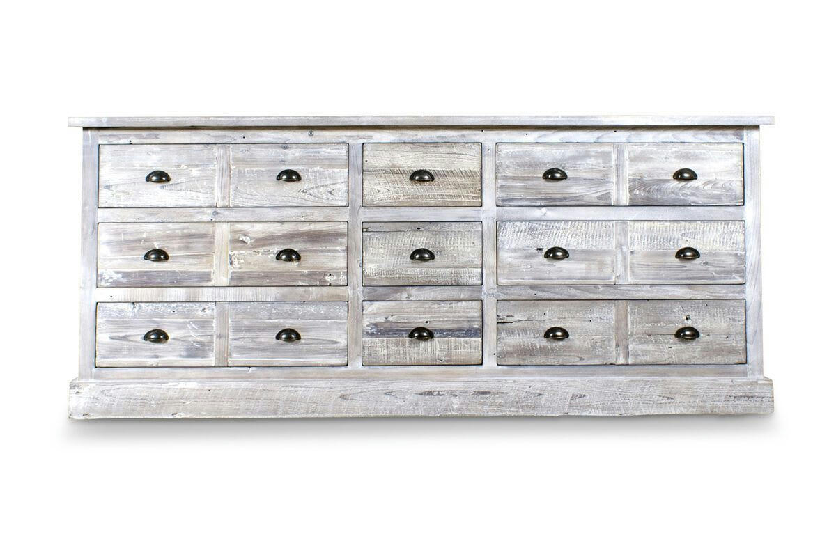 APOTHICAIRE - Grand comptoir de pharmacie en bois gris