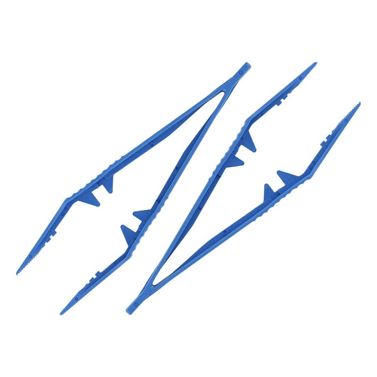 Blue Plastic Tweezers 2 Pack