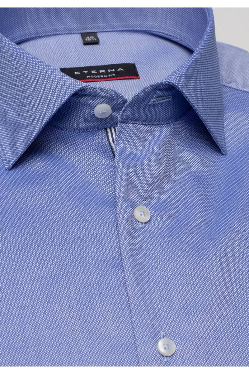 ETERNA Modern Fit Hemd dunkelblau, Strukturiert