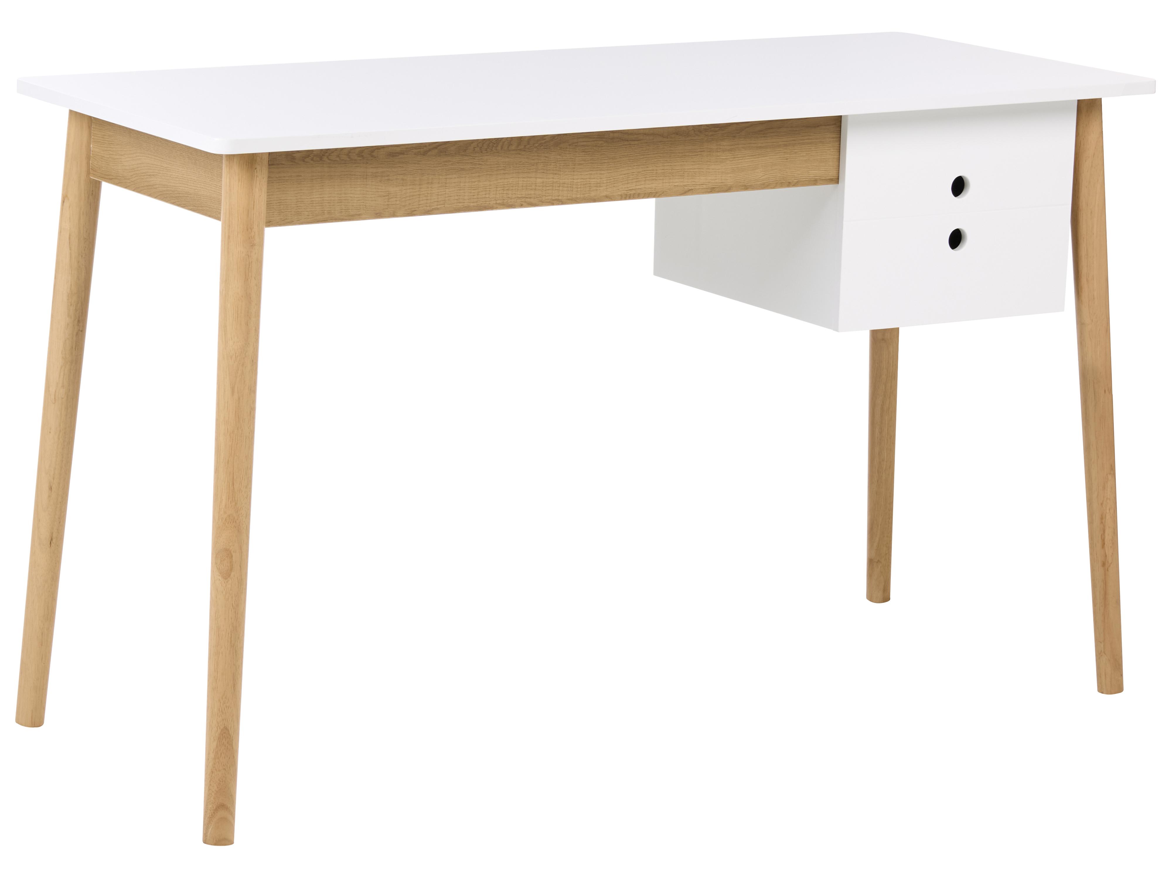 Home Office Desk FENESTRA Light Brown/ White 120 cm 50 cm