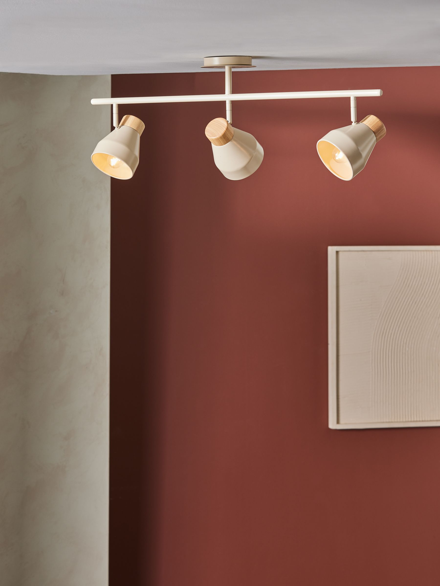 Cream Albert 3 Light Linear Pendant Bar Ceiling Light