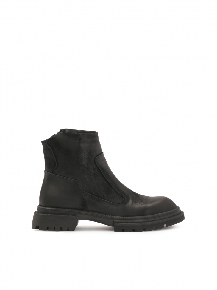 Men's black insulated zippered ankle boots