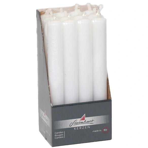 Kerze, HxB: 186x94 mm, 12 Stück, weiß