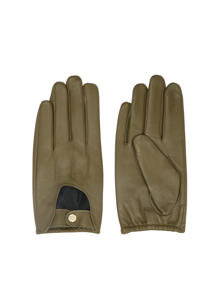 Cutout leather gloves