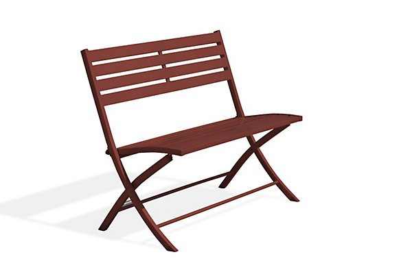 Banc de jardin pliant Marius aluminium rouge carmin l.95 cm City Garden