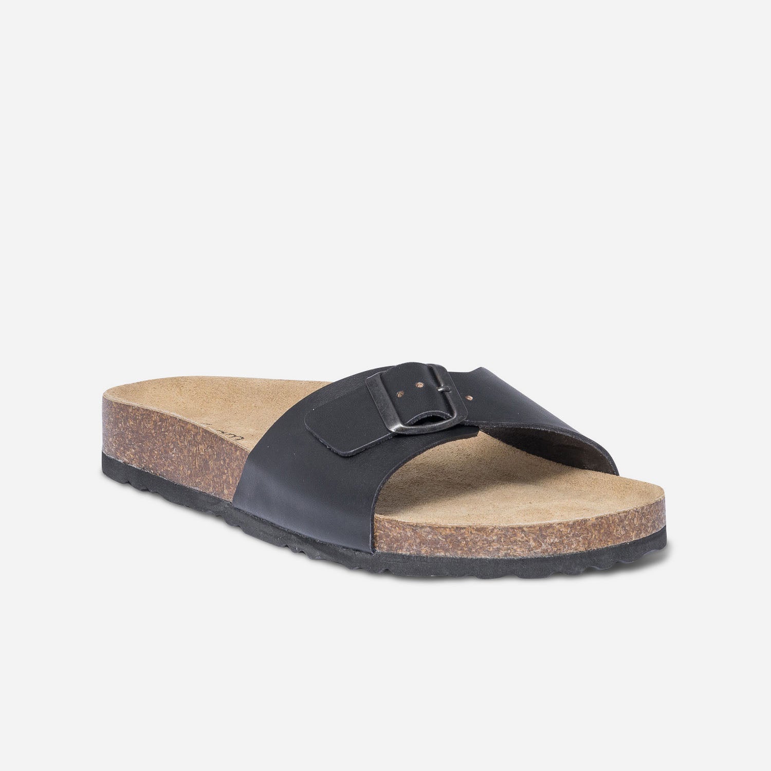 Mule anatomique noire cuir