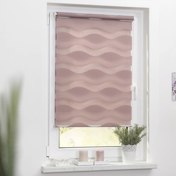 Duo-Rollo, ‎Klemmfix, B x L: 60 x 150 cm, Welle, altrosa