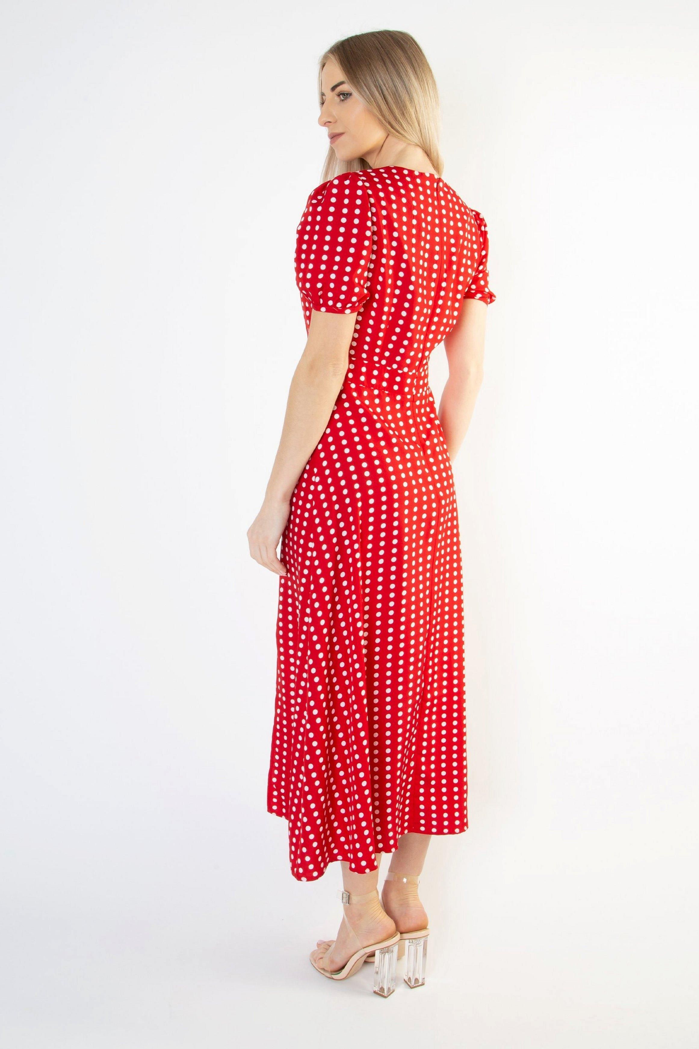 Cutie London Short Sleeve Maxi Dress In Polka Dot