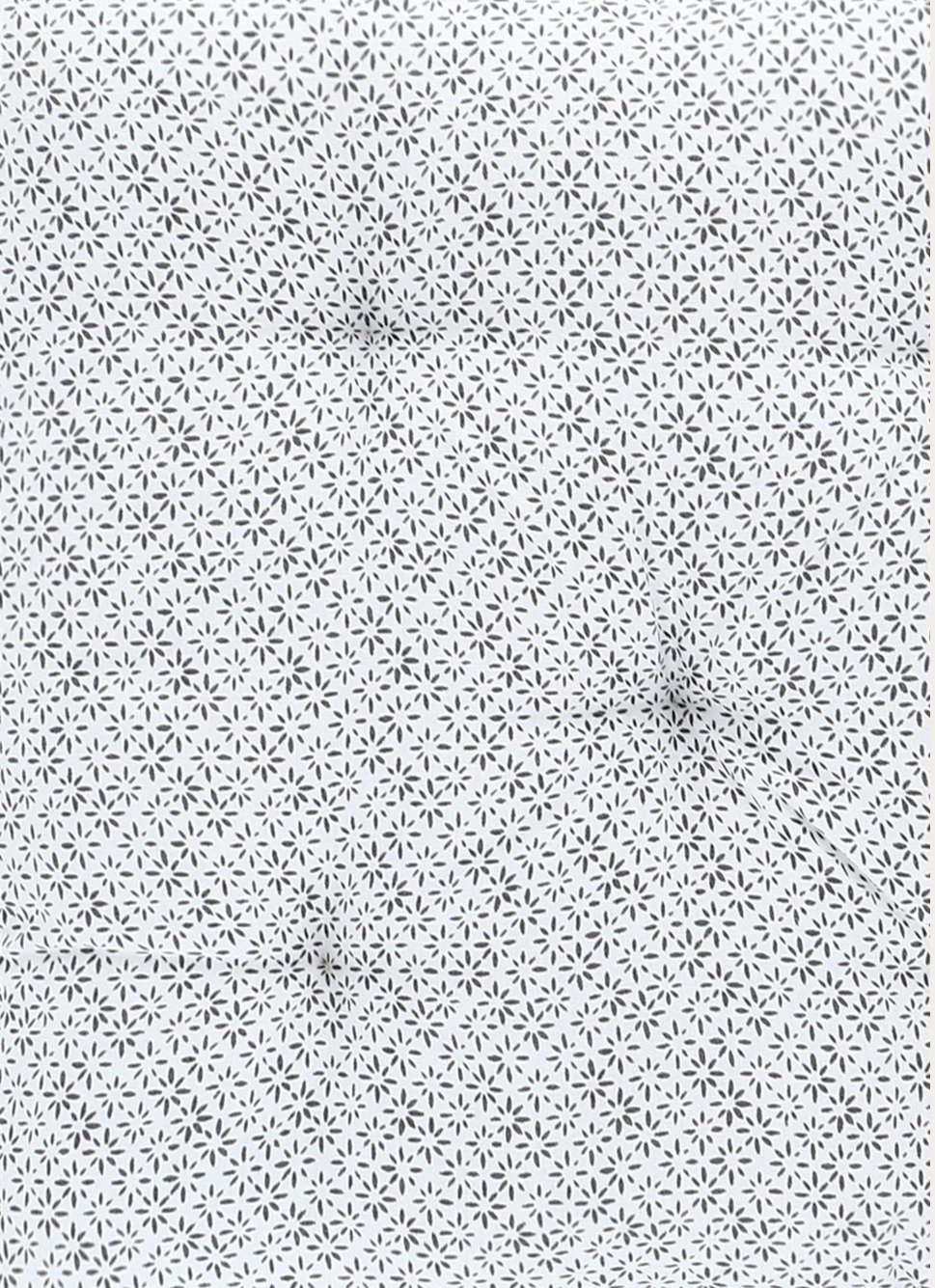 DESSUS DE CHAISE EN COTON IMPRIMÉ FLEURI GRIS