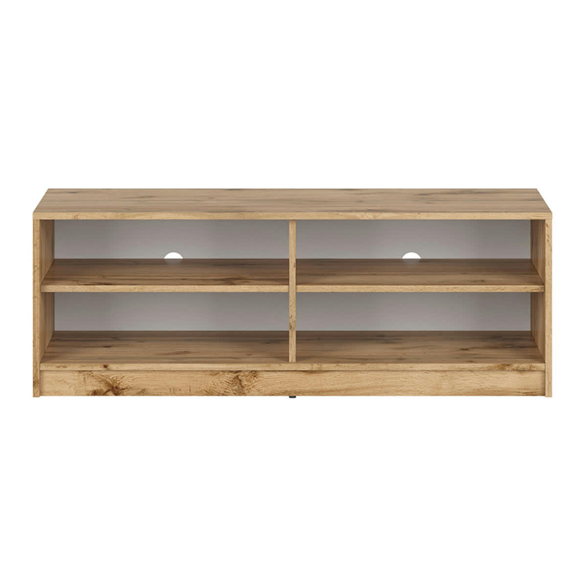 - Meuble TV 118 cm stratifiés blanc et naturel