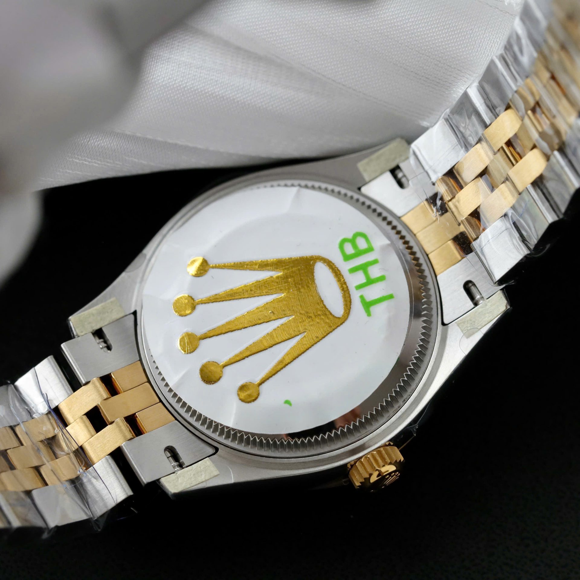 Rolex Datejust SS/YG Plated Wine Dial CZ Diamonds 31mm Jub THBF Replica