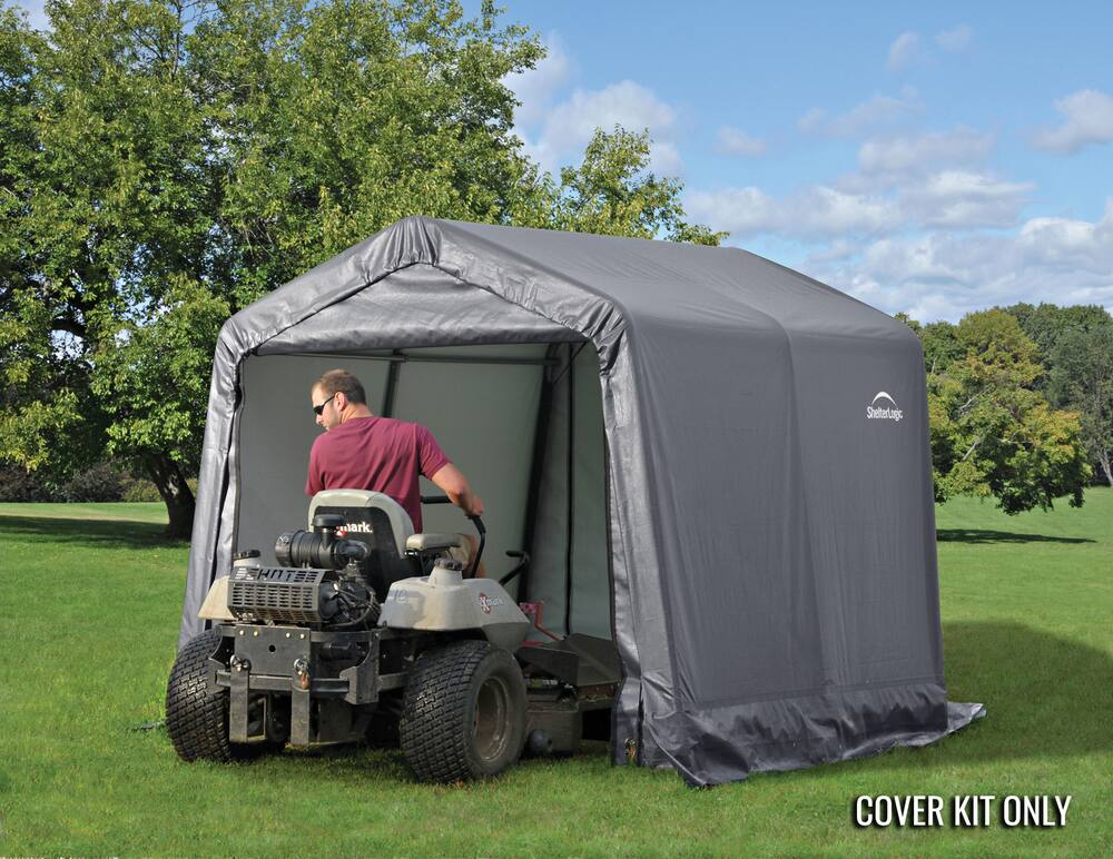Replacement Cover Only - ShelterLogic Peak Shelter Replacement Cover Kit, Grey, 8-ft x 8-ft x 8-ft