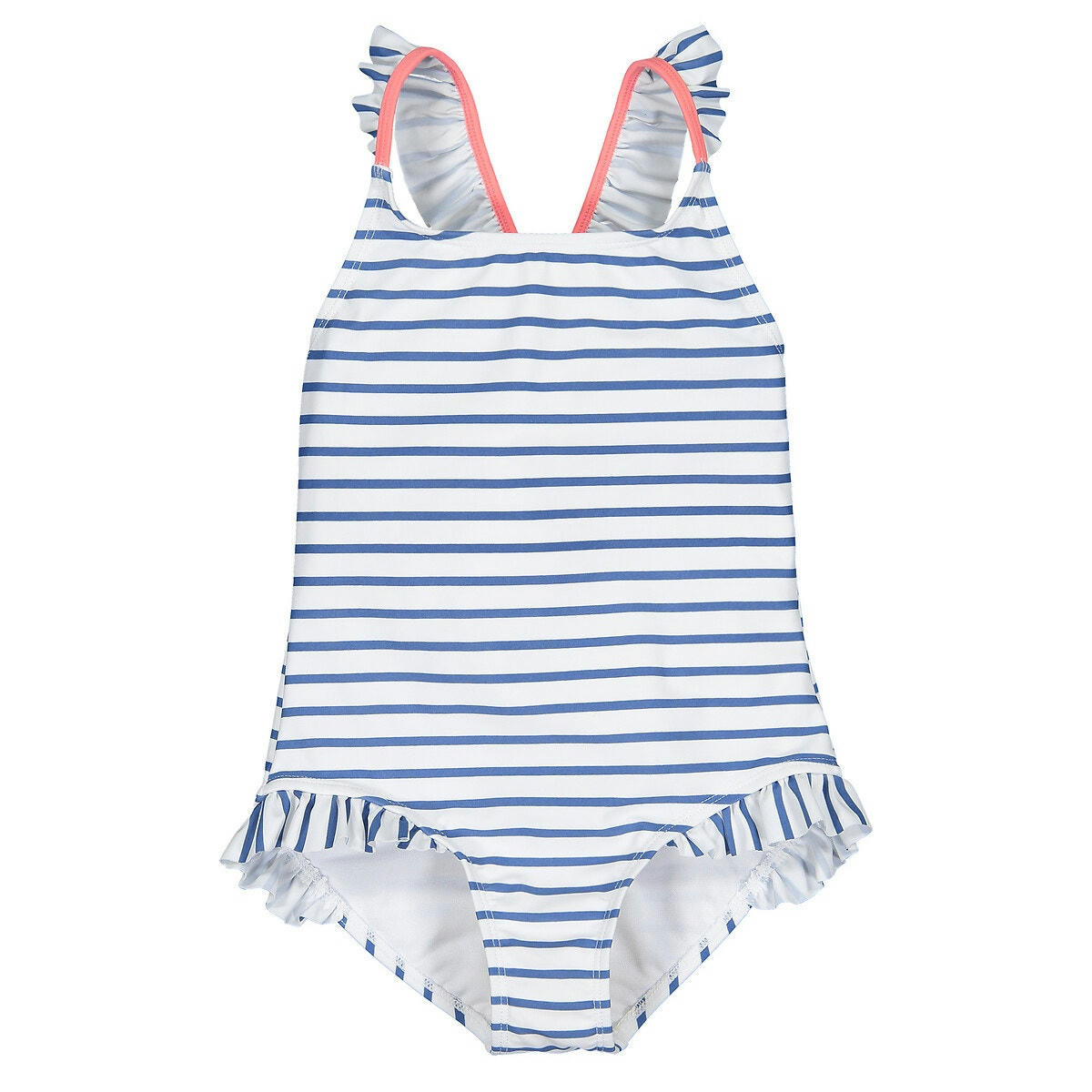 Maillot de bain 1 pièce rayé à volants