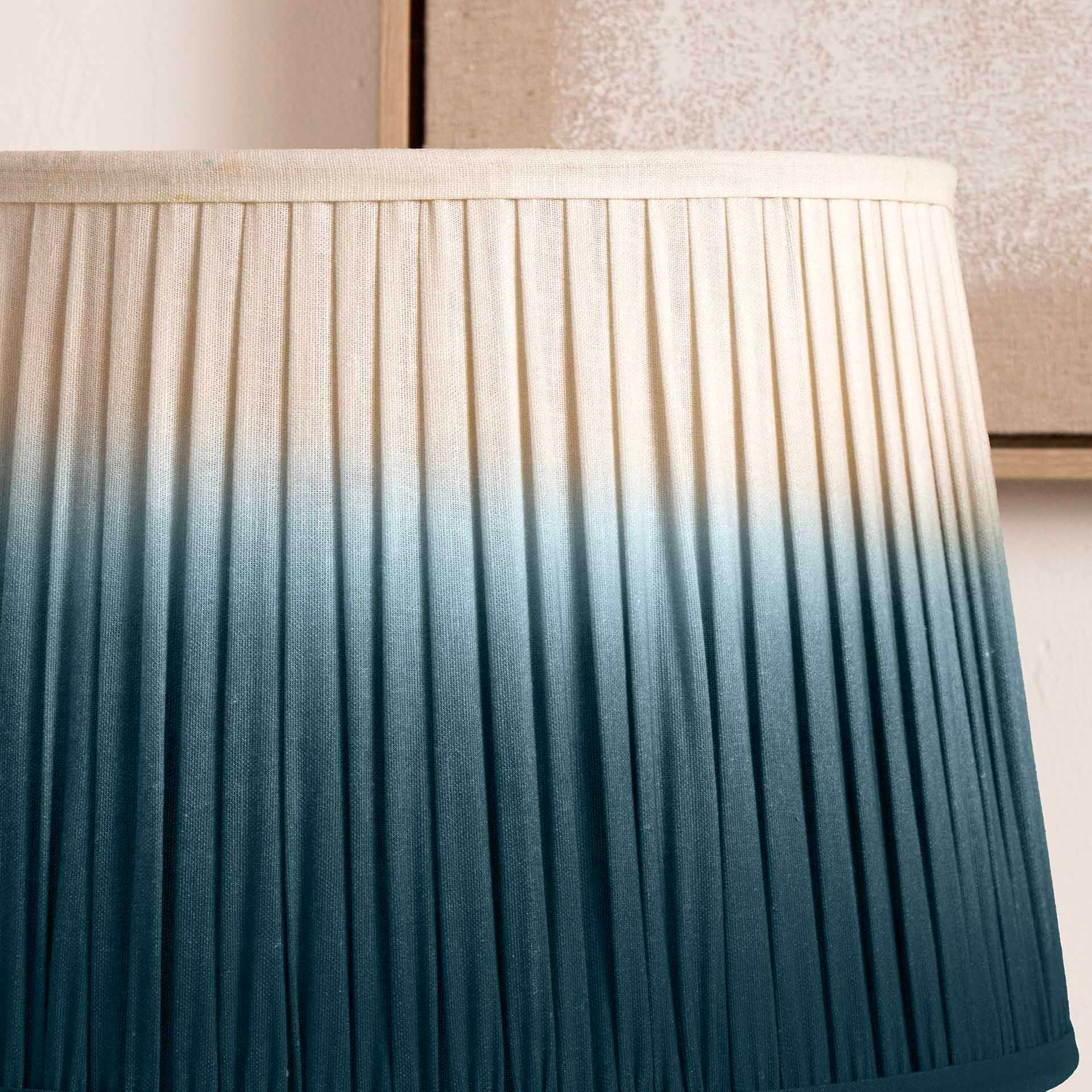 Ruma Blue Ombre Pleated Tapered Lamp Shade for Table Lamps