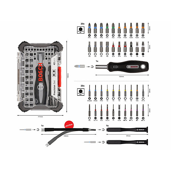 Coffret de vissage 42 pièces précision Bosch
