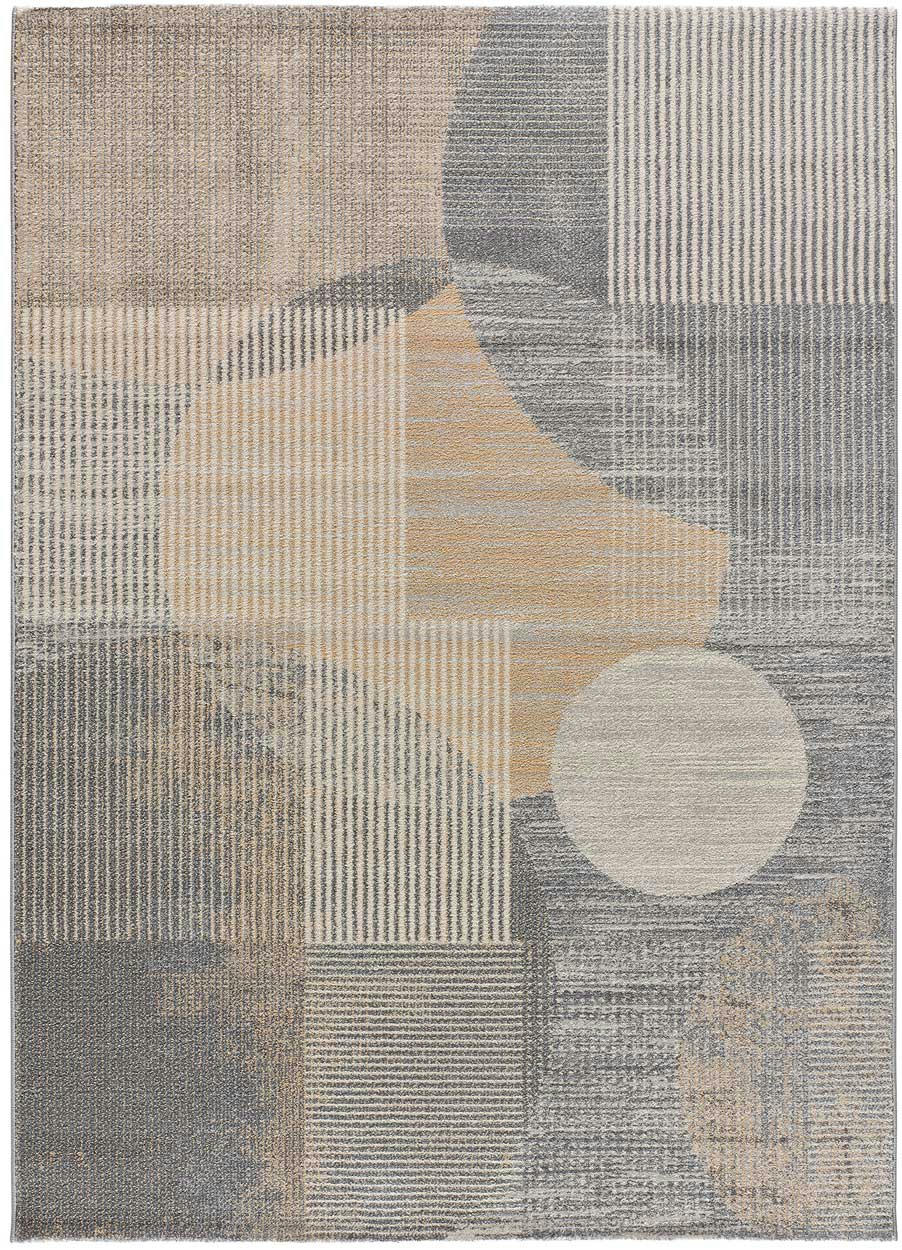 EDEL - Tapis abstrait en gris et beige, 133X190 cm