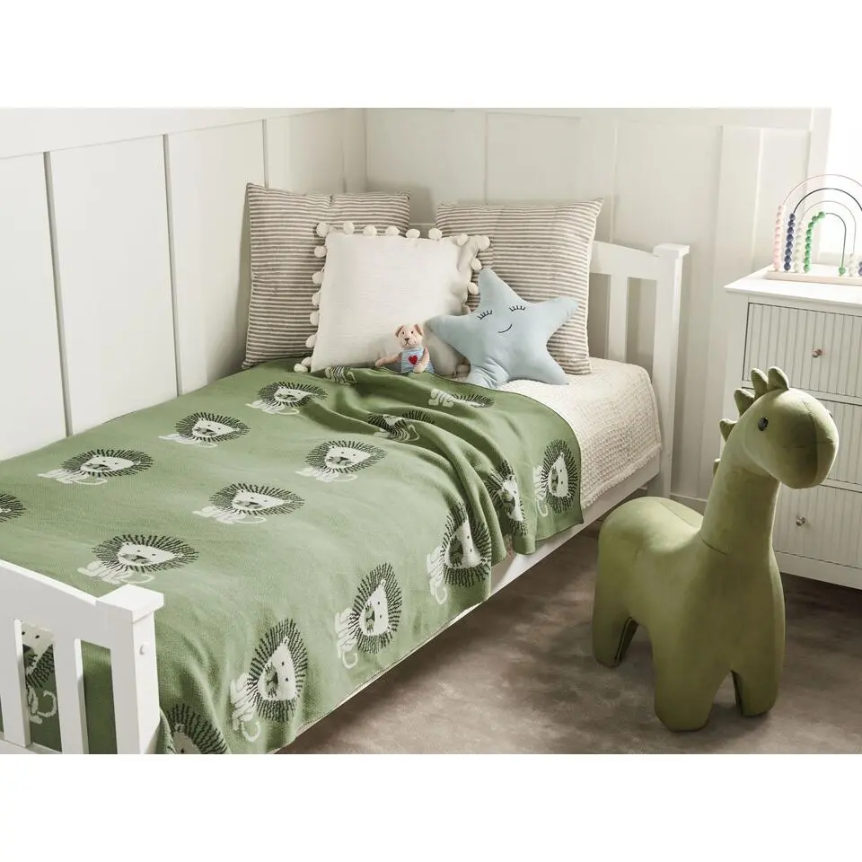 RUSAMI - Kinderdeken - Groen - 130 x 170 cm - Katoen