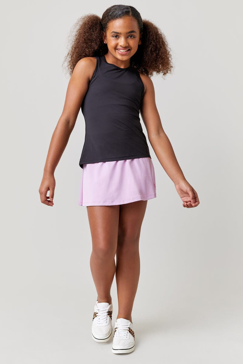 Hello Franki Sport Black Racer Back Tank Top for girls