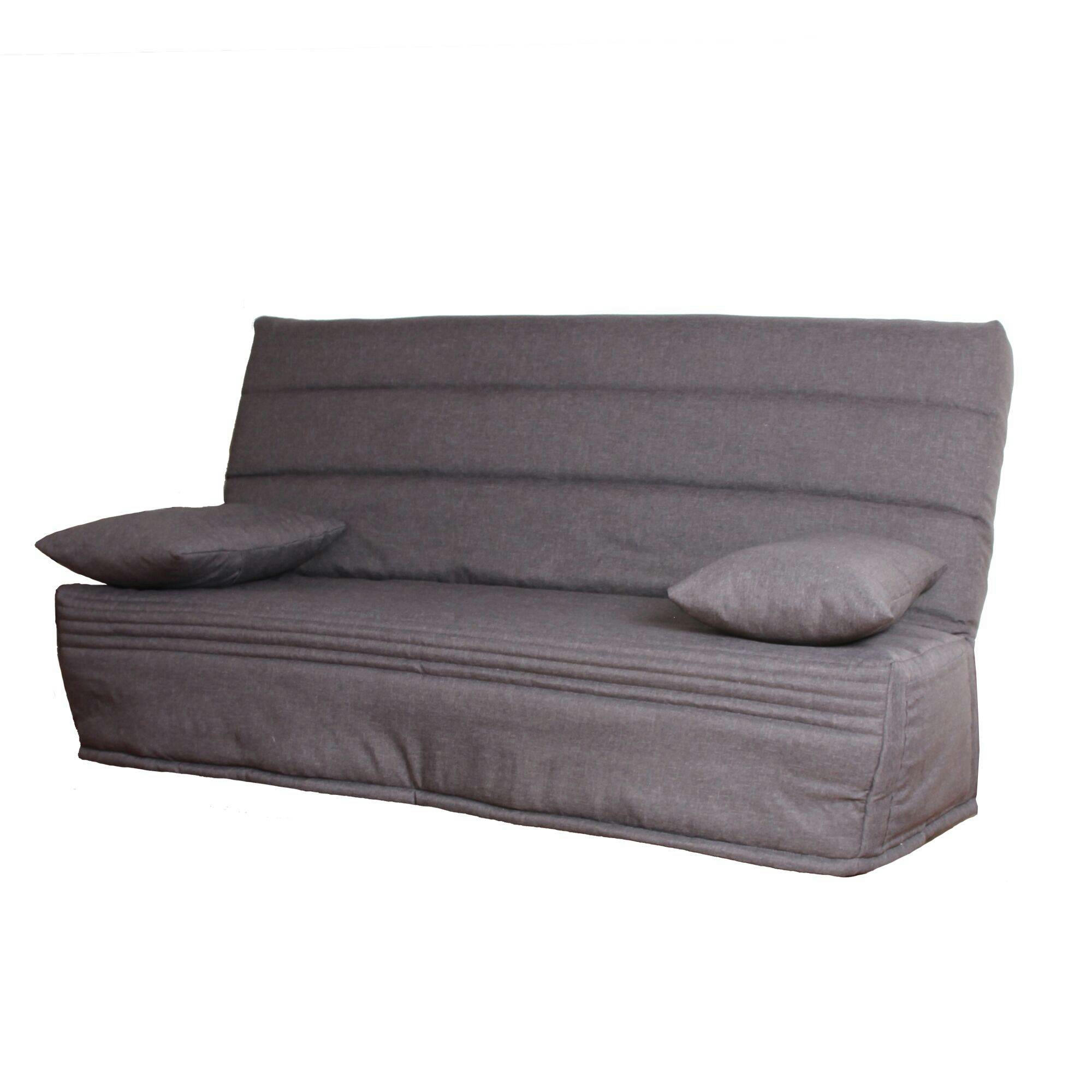 ORTENSE - Banquette clic-clac avec matelas en mousse anthracite