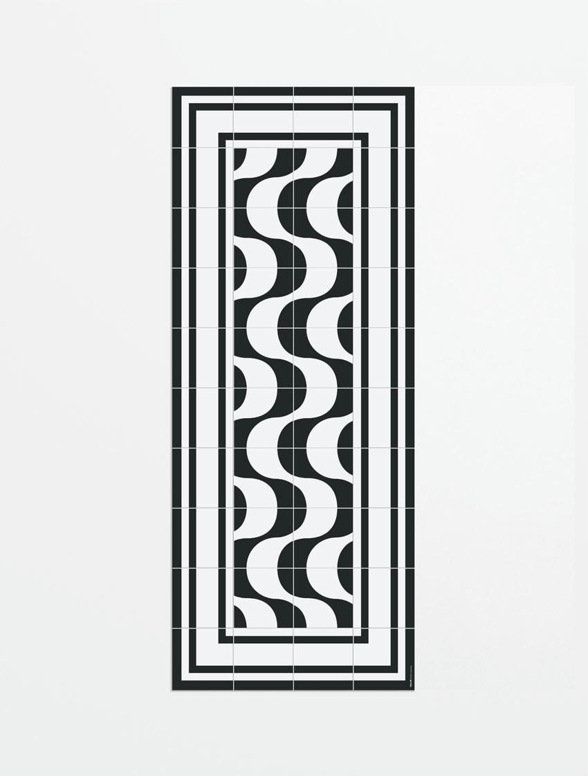 CONTEMPORAIN - Tapis en vinyle Copacabana noir 80x200