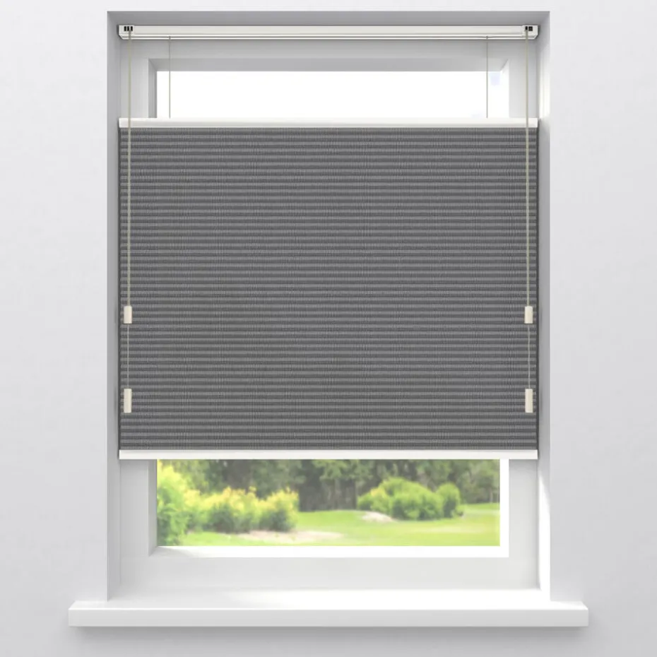 Kwantum Plisségordijnen | Fenstr Dubbel Plisségordijn Elin  Verduisterend Grijs