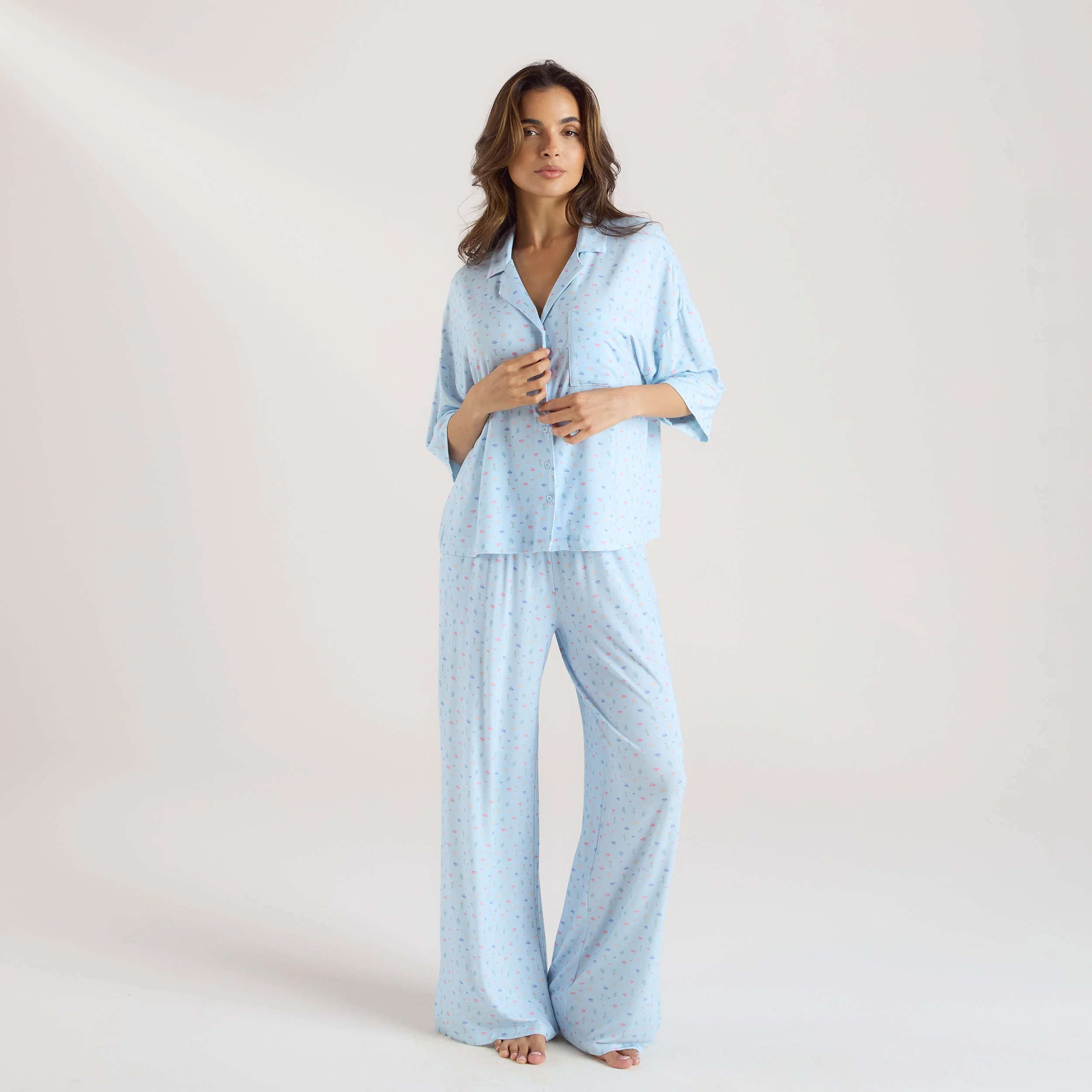 Modal Pyjama Bottoms - Blue Floral