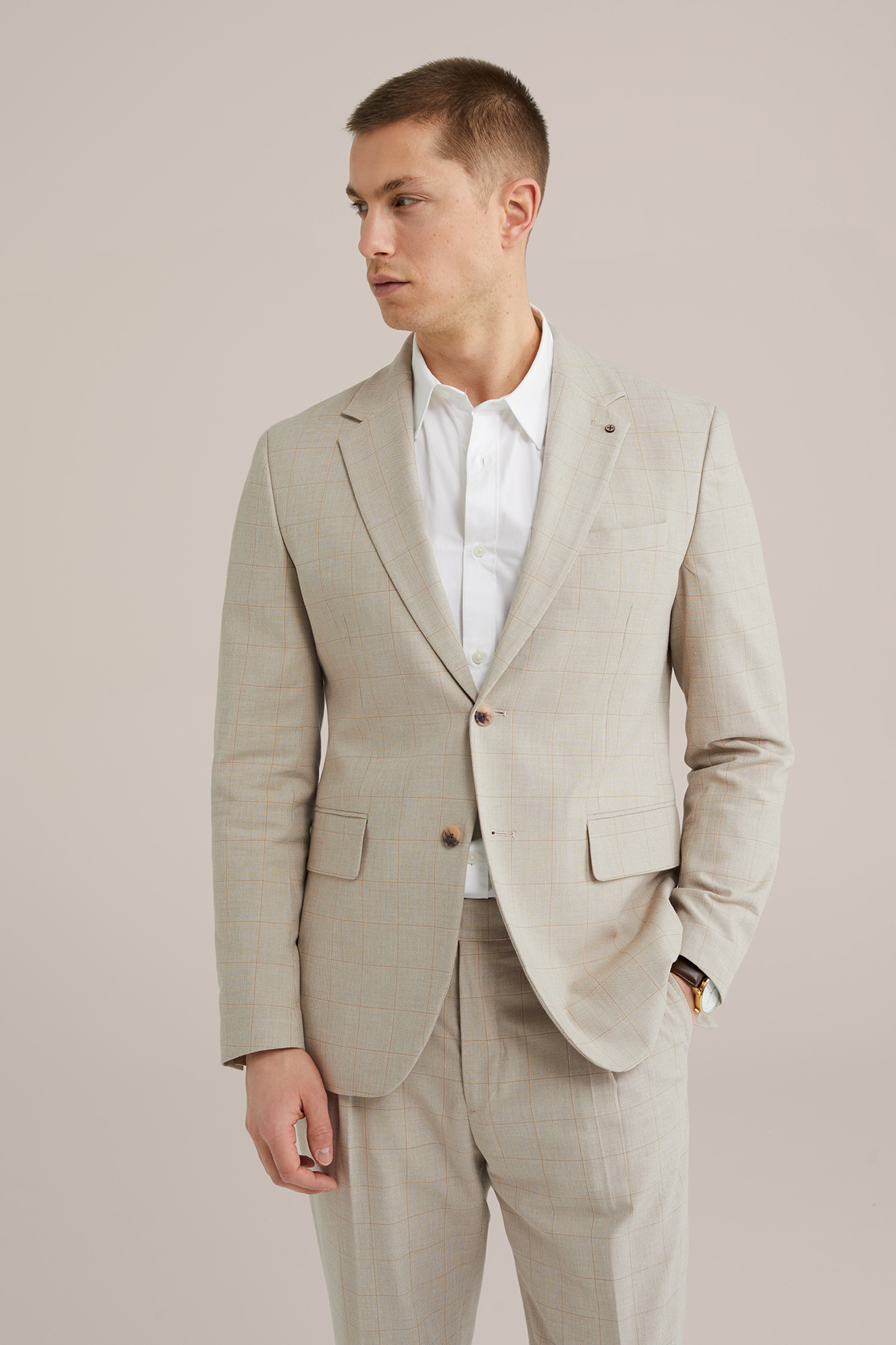 Heren Slim fit blazer met stretch