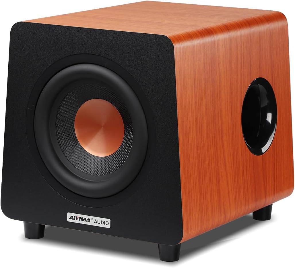 AIYIMA 800X 8 Inch Powered Subwoofer 150W, 24bit/48KHz HD Audio Active Speaker, Deep Bass Speaker for TPA3116 TPA3255 Integrated Amplifier Home Theater, Gaming, Music (RCA/AUX/LFE Inputs)