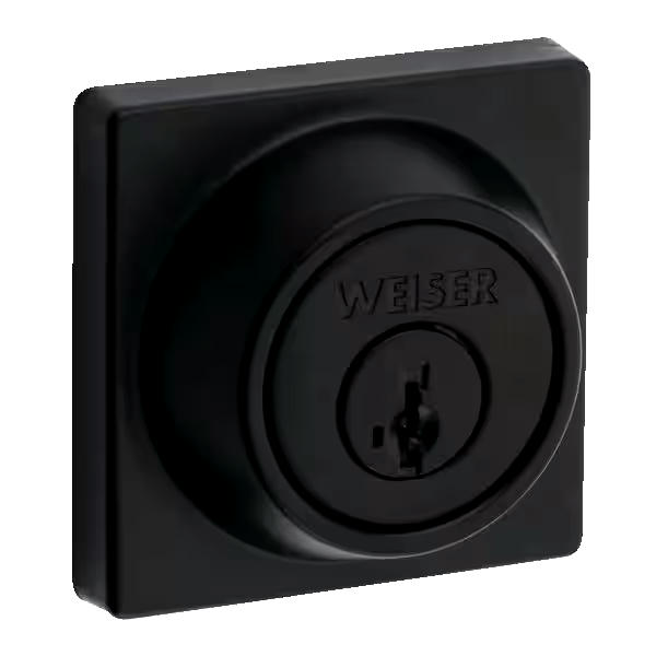 Weiser Elements Square Deadbolt Door Lock, Matte Black