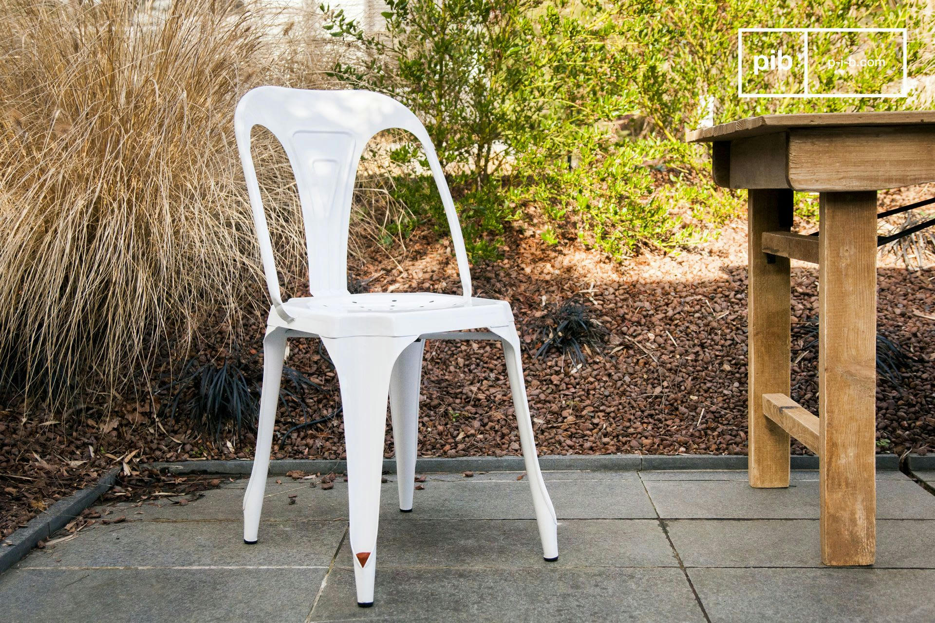 MULTIPL'S - Chaise vintage en métal blanc