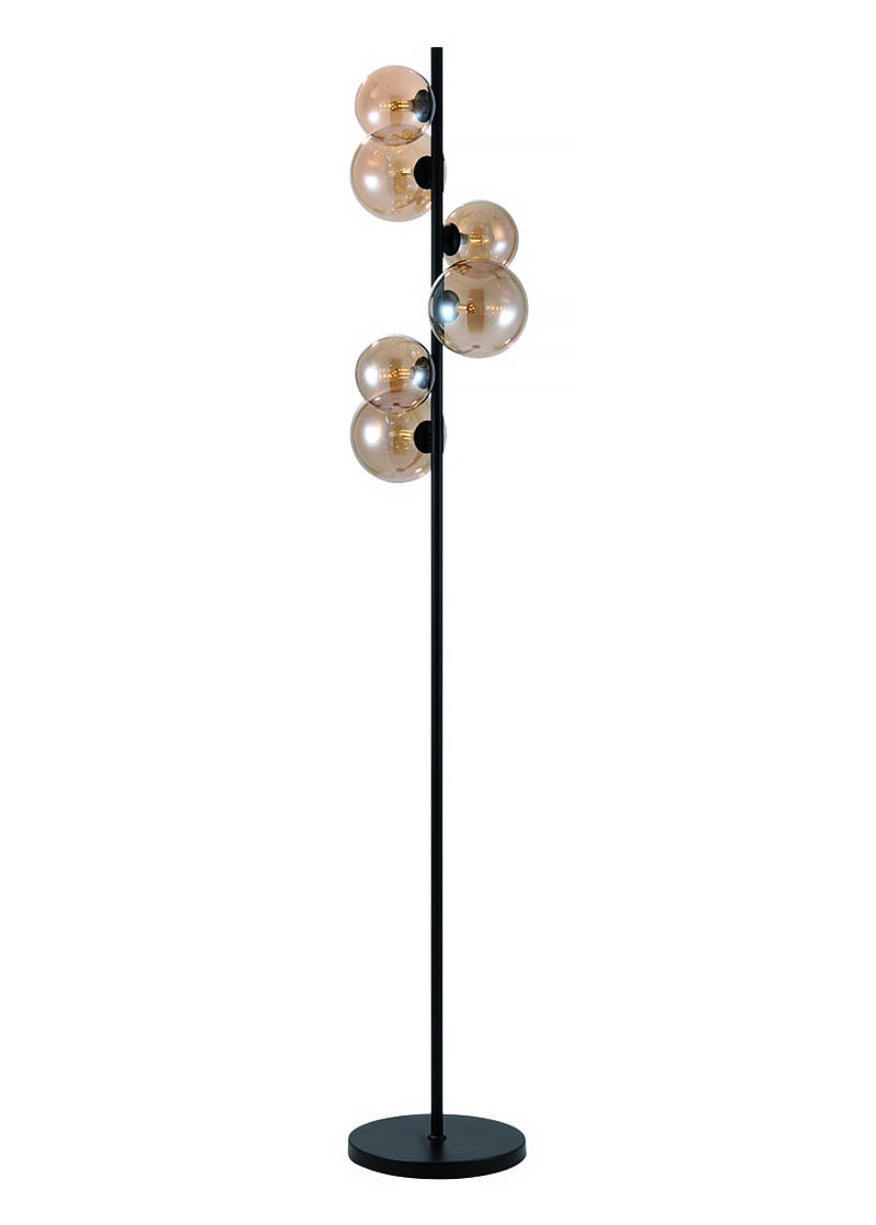 Freelight vloerlamp Calcio - 6 lichts - 45 x 170  cm - zwart