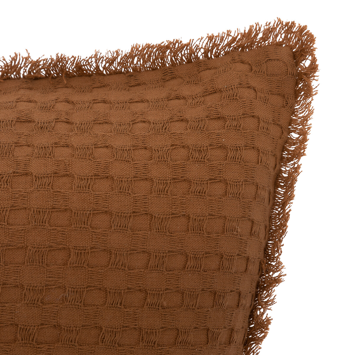 "Widdy" honeycomb cushion Terracotta pink, 45x45 cm