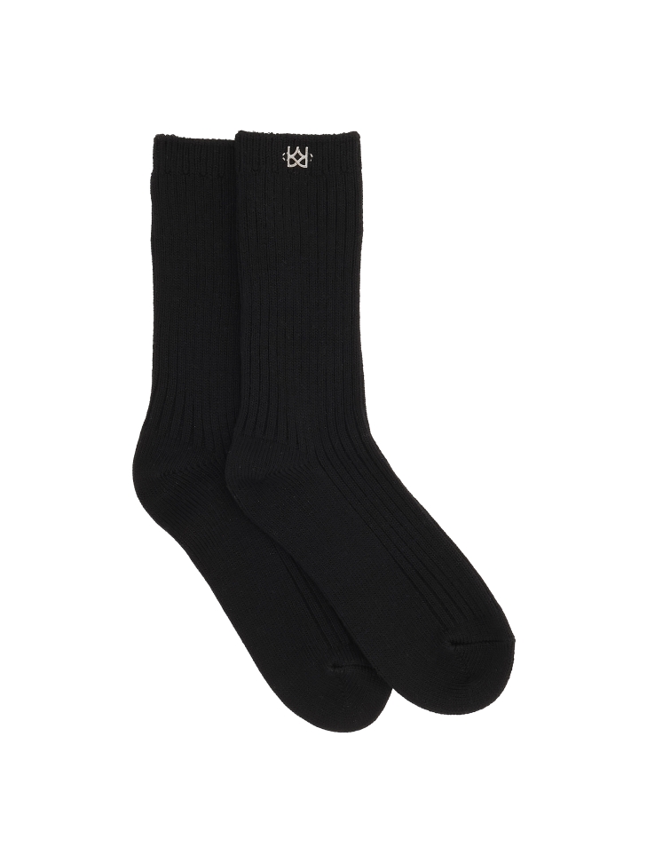 Black ribbed bamboo socks