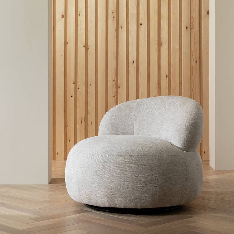 Habitat Kori Fabric Swivel Chair - Grey