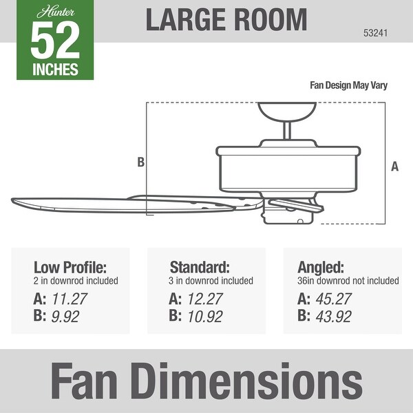 Hunter 52" Builder Elite Ceiling Fan w/Pull Chains - Traditional, Casual, Transitional