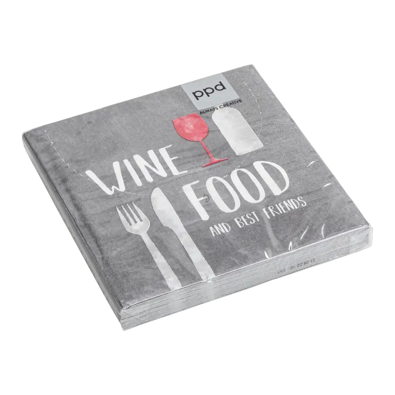 Papierserviette Wine Food