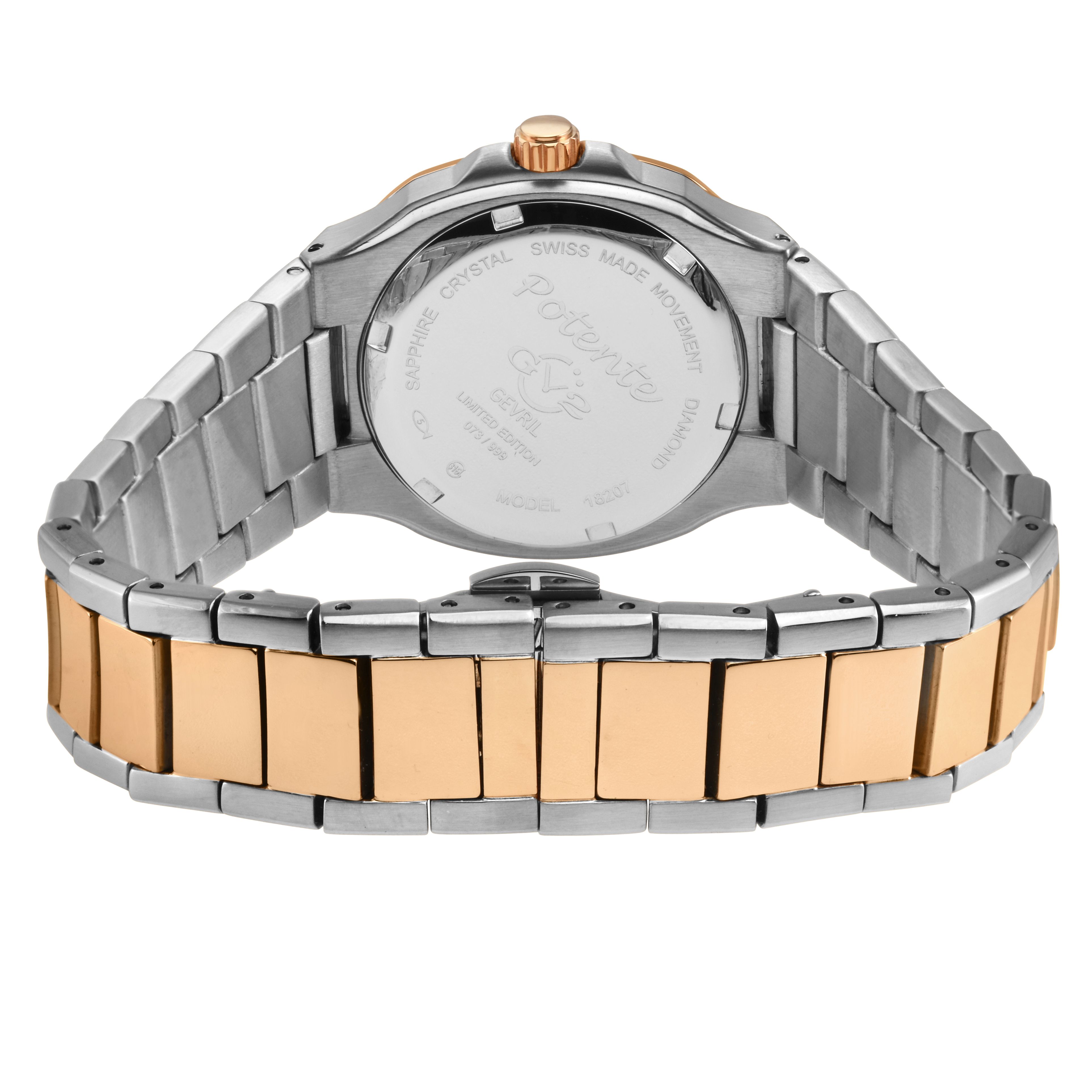 GV2 Potente, Swiss Quartz Watch, Green MOP Dial, 316L Stainless Steel, and Sapphire Crystal