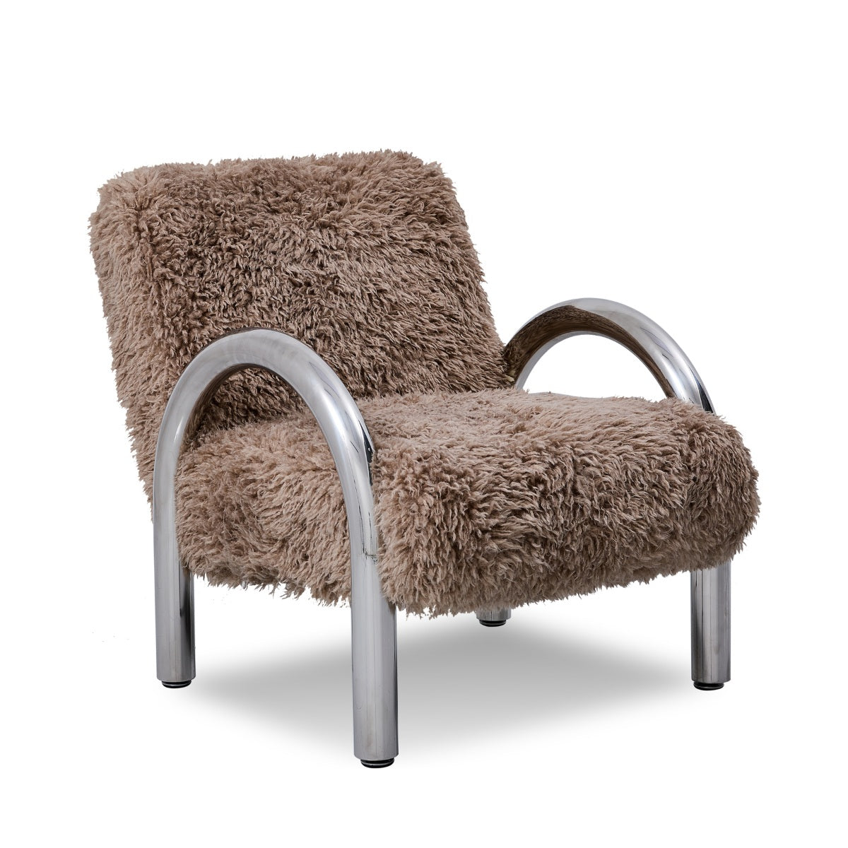 DÉJA Living Fauteuil Mandal - Taupe/Chrome - 72x91x82cm
