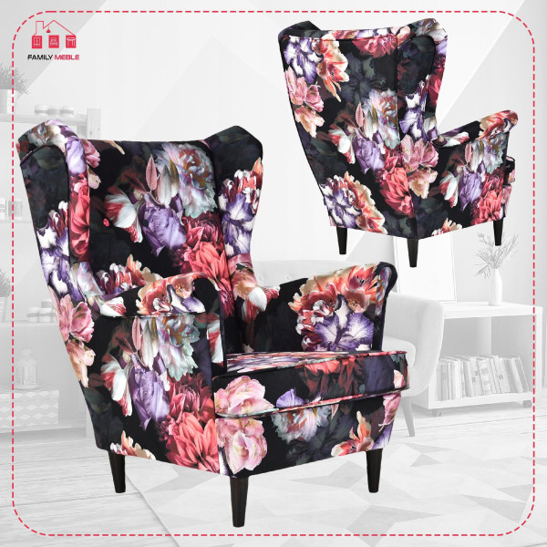 Fotel uszak skandynawski Ari Print Family Meble
