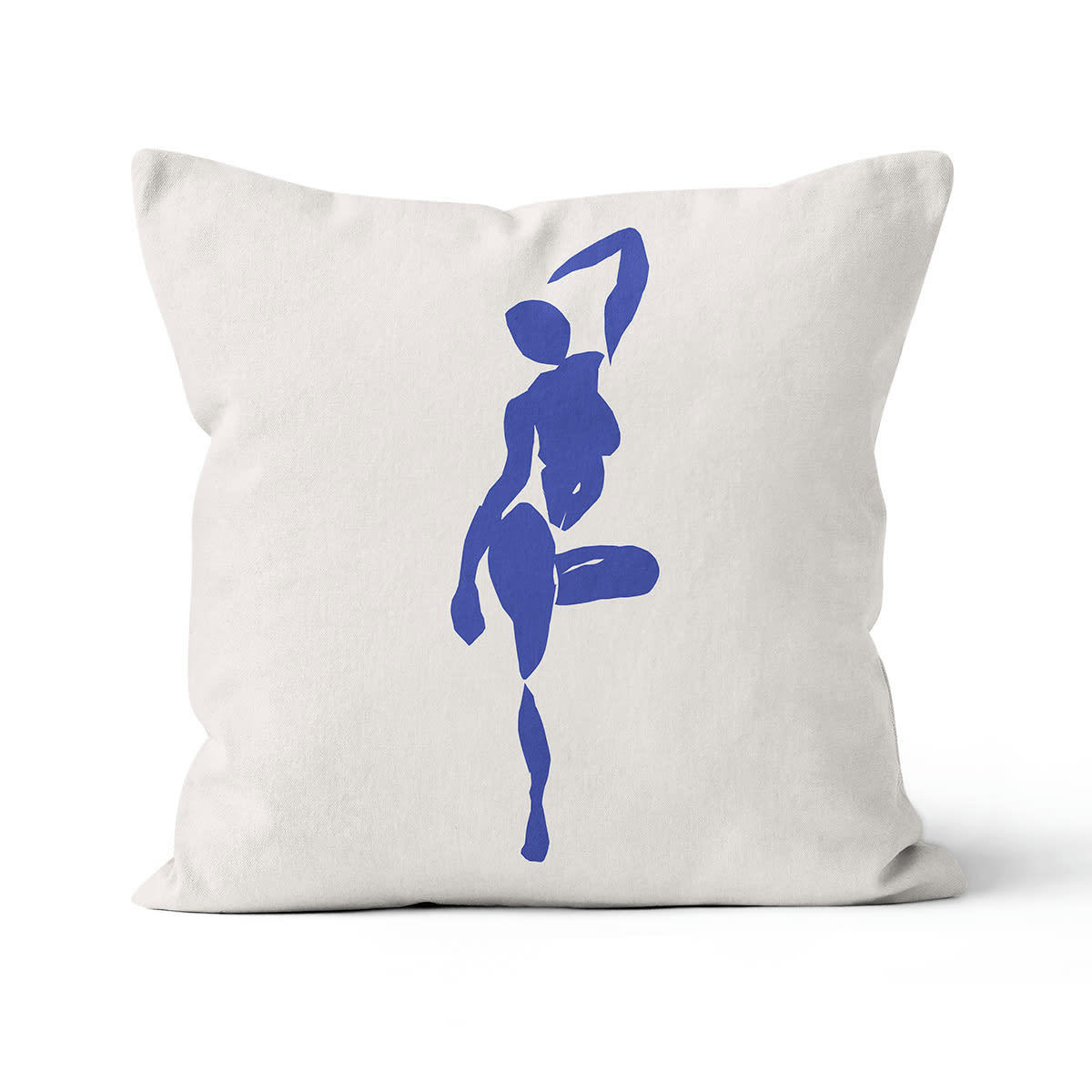 - Coussin en lin polyester à motif bleu  40x40cm