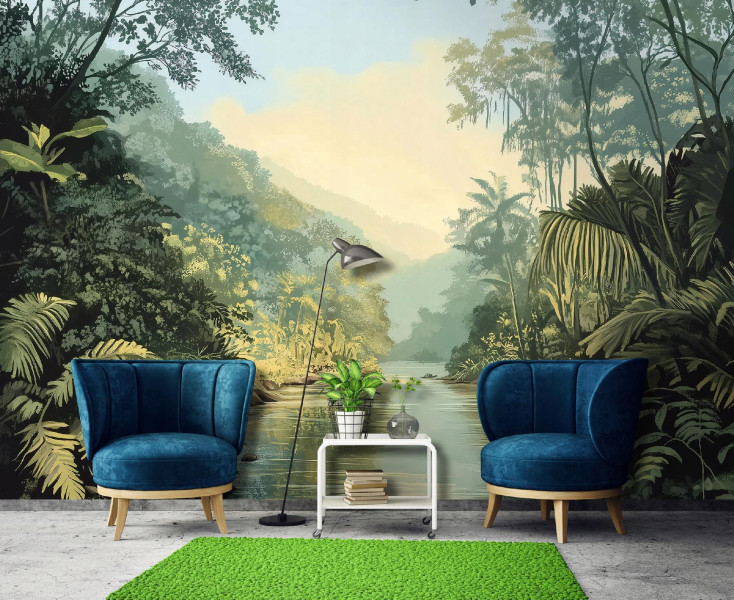 Fototapeta Dżungla Natura Zielony Sypialnia Salon Tapeta Flizelina 250X175