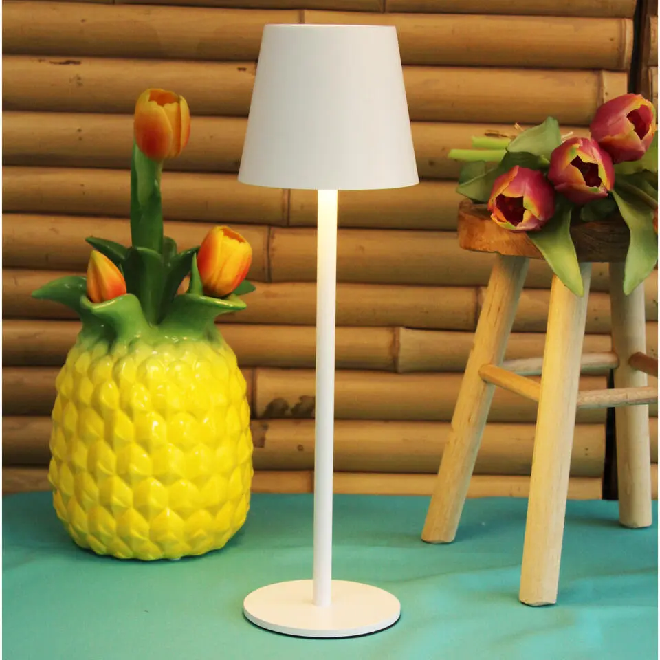 Anna Collection Portable tafellamp - wit - binnen/buiten - 37 cm