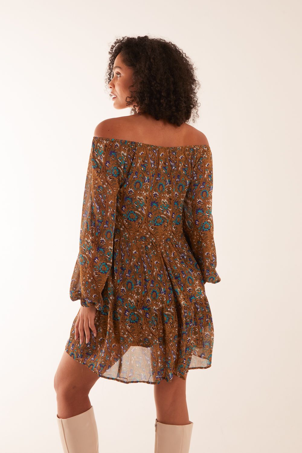 Blue Vanilla Scoop Neck Mini Trapeze Dress