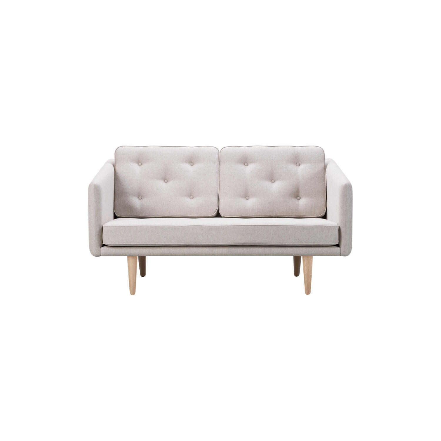 No. 1 2002 2 pers. sofa, beige/s&aelig;bebehandlet eg